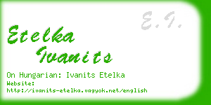 etelka ivanits business card